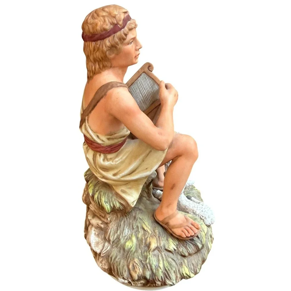 Vintage Ceramica Excelsis David Shepherd Boy Figurine - Bisque Porcelain 1980